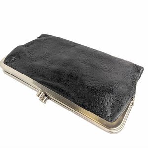 HOBO Lauren Floral Embossed Black Leather Clutch Folding Wallet Bag